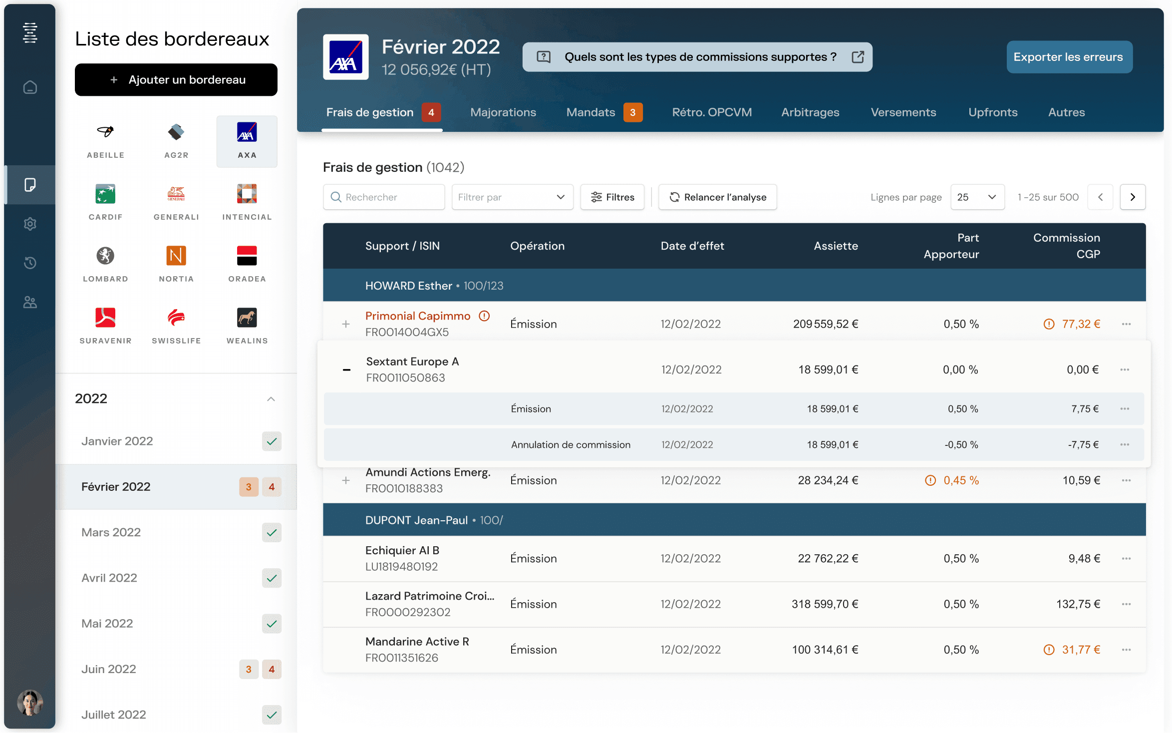 Interface de Sendraise ACE